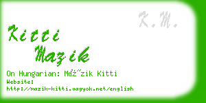 kitti mazik business card